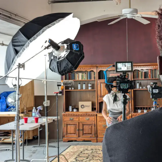 Fresh Marketing & Productions team filming a client content session