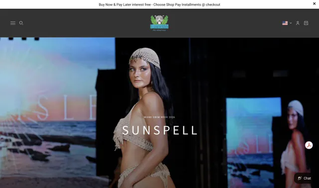 Luxeisle store homepage showing the existing resortwear website