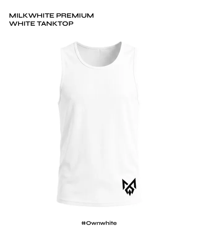 White MilkWhite Tank Top isolated in Essentials campaign artwork
